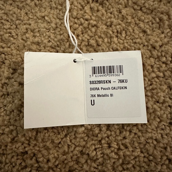 Christian Dior Metallic Patent Micro-Cannage Diorama Wallet on Chain Pouch, Gray - Picture 12 of 16